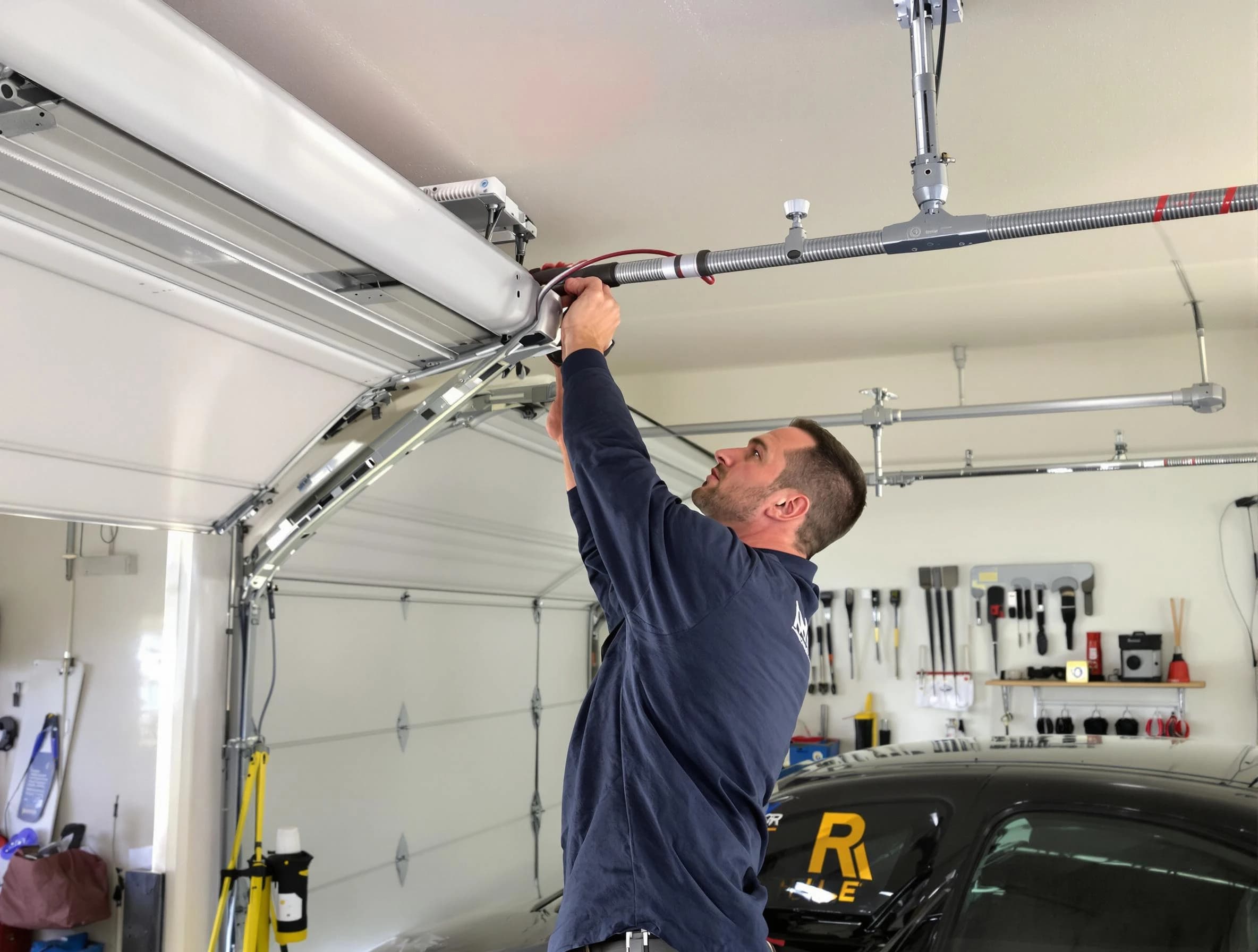 Winchester Garage Door Repair technician performing garage door cable repair in Winchester