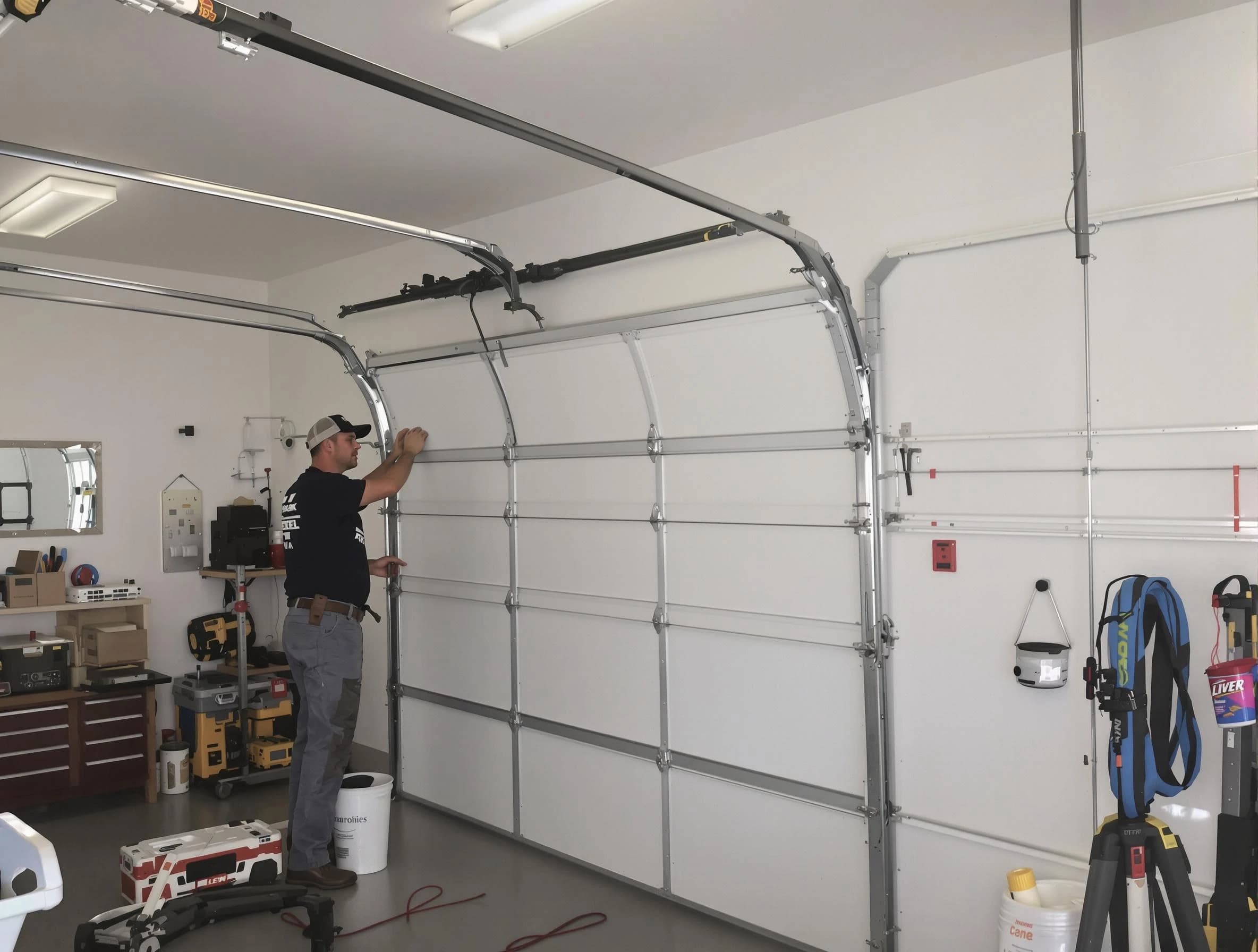 Winchester Garage Door Repair team installing new garage door in Winchester