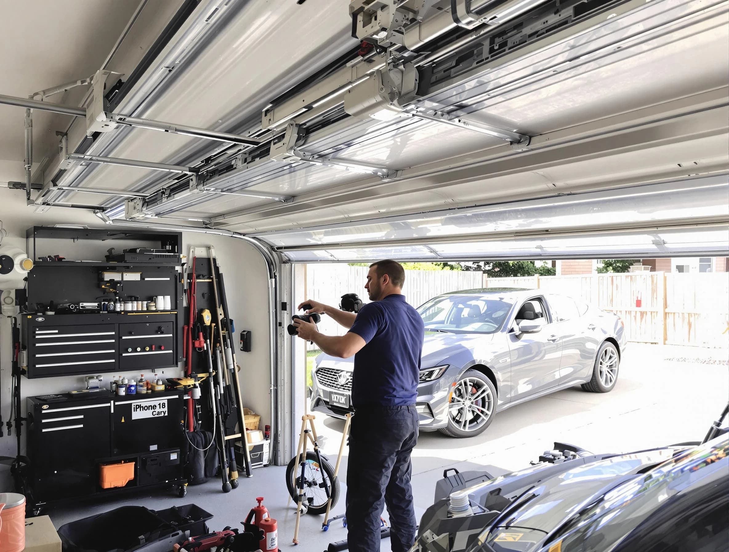 Winchester Garage Door Repair technician fixing noisy garage door in Winchester