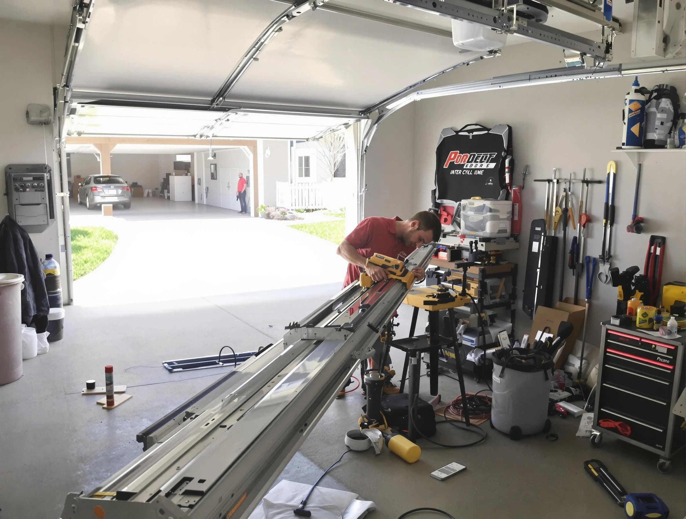 Winchester Garage Door Repair expert performing track repair in Winchester