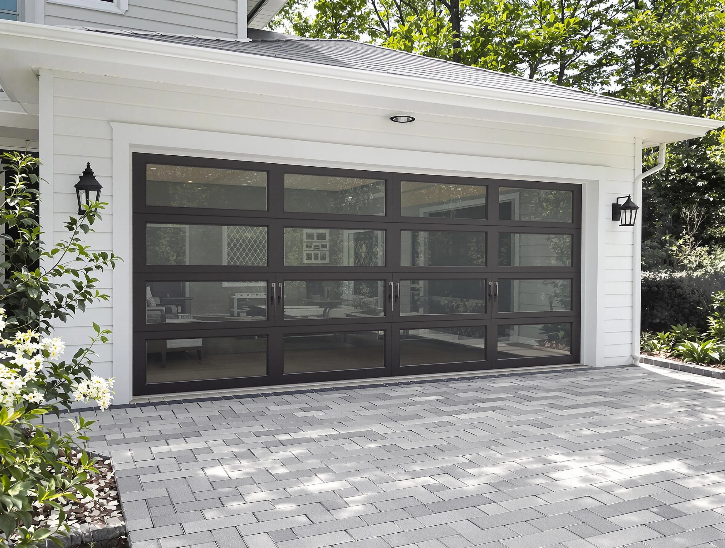 Winchester Garage Door Repair design specialist presenting custom garage door options to Winchester homeowner